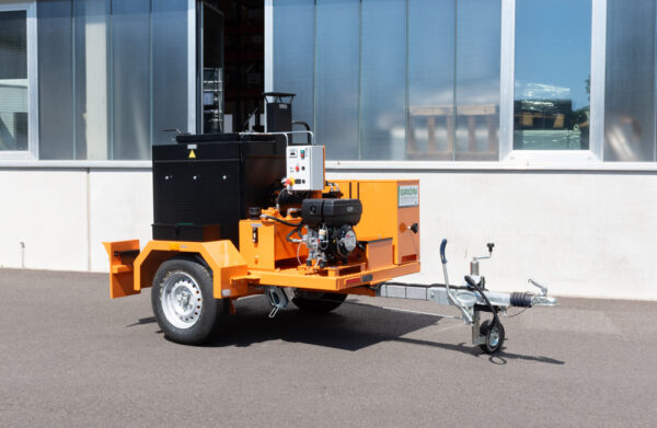 Gussasphaltrecyclingkocher 250 l auf Fahrgestell