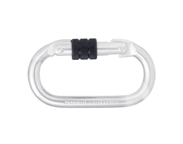 Karabiner Stahl mit Schraubverschluss